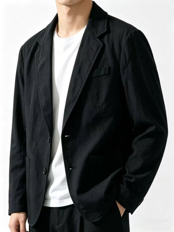 Men's Plus Size Button Up Long Sleeve Blazer
